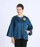 IC Collection Bell Sleeve Zip Up Jacket-IC-3131J