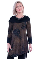 IC Collection Cowl Neck Print Tunic-IC-1296T-B