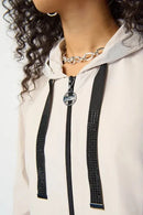 Joseph Ribkoff Memory Woven Hooded Trapeze Coat-241068