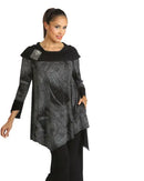 IC Collection Cowl Neck Print Tunic-IC-1296T-B
