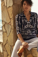 Joseph Ribkoff Naval V Neck Tunic-201089