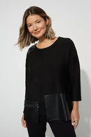 Joseph Ripkoff Faux Leather Patch Top-223025