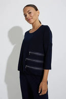 Joseph Ribkoff Zip Detail Top-222184