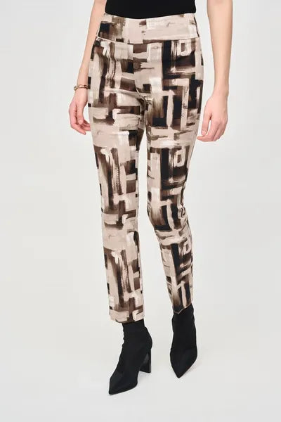 Joseph Ribkoff Millennium Abstract Print Slim Pull-On Pants JR | Unique Apparel USA