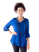 IC Collection Ruffle Sleeve Top-IC-3363T-B