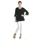 IC Collection Ruffle Sleeve Top-IC-3363T-B
