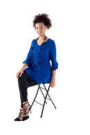 IC Collection Ruffle Sleeve Top-IC-3363T-B