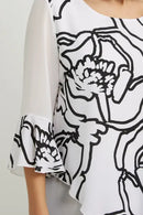 Joseph Ribkoff Black & White Abstract Print Elegant Tunic-JR-222286