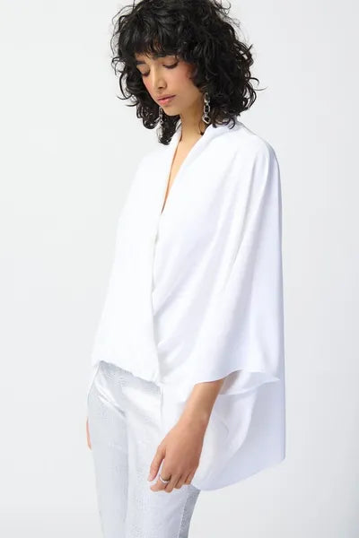 Joseph Ribkoff Woven Dolman Sleeve Wrap Top | Unique Apparel USA