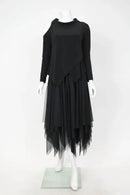 Cold Shoulder Asymmetric Layered Dress-IC-6470D