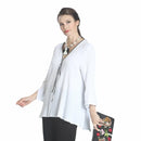 IC Collection V-Neck Front Zip Crinkle Tunic Top-IC- 9996T