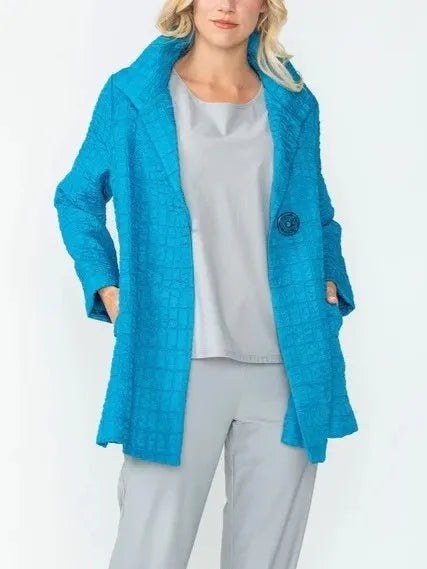 IC Collection Solid Jacquard Jacket | Unique Apparel USA
