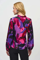 Joseph Ribkoff Satin Abstract Print Trapeze Top-JR-244078