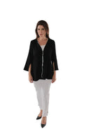 IC Collection V-Neck Front Zip Crinkle Tunic Top-IC- 9996T