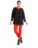 IC Collection Layered Sleeve with Mesh Tunic-IC-8443T