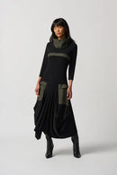 Joseph Ribkoff Cowl Neck Cocoon Dress with Pockets-233110