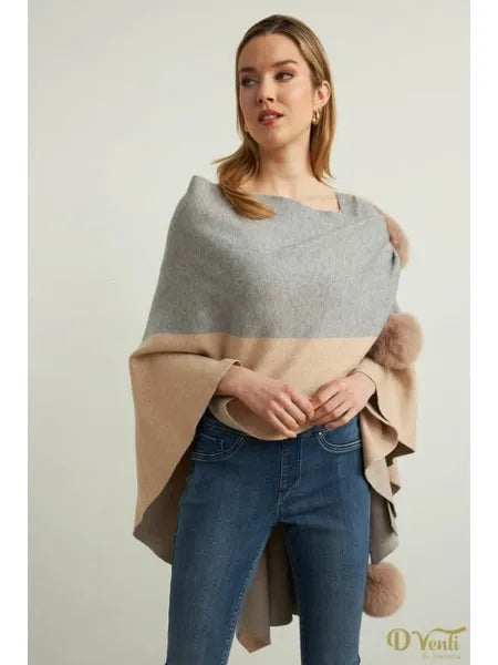 Joseph Ribkoff Faux Fur Cape Sweater Style-JR-213944