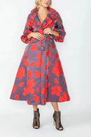 IC Collection Blossom Double Collar Long Jacket-IC-4764J