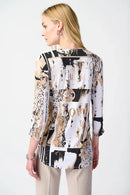 Joseph Ribkoff Patchwork Print Silky Knit Boxy Tunic-241310