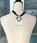 Handcrafted Aquamarine Resin Necklace-1996N