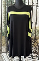 IC Collection Two Tone Open Shoulder Tunic-IC-1381T-B