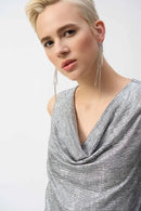 Joseph Ribkoff Foiled Melange Knit Sleeveless Top-JR-251081