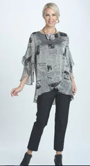 IC Collection Newspaper Print Flowy Top-IC-5151T
