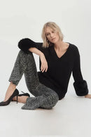 Joseph Ribkoff Jacquard Knit Abstract Print Pants-JR-243047
