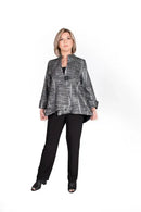 IC Collection Black & White Print Jacket-IC-3014J-W