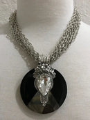 Blacklip Shell and Black Resin Necklace-111N