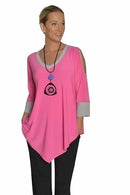 IC Collection V-Neck Open Shoulder Tunic-9902T-B