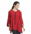 IC Collection Open Shoulder Zipper Front Tunic-IC-1094T