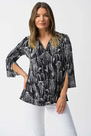 Joseph Ribkoff Silky Knit Conversational Print Fit and Flare Tunic Style 251181