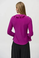 Joseph Ribkoff Silky Knit And Chiffon Fitted Top-JR-244096