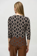 Joseph Ribkoff Silky Knit Chain Border Print Top-JR-244065