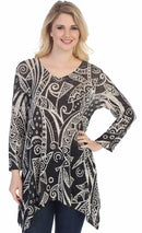 Jess & Jane Mystery Mixed Print Tunic-SS5-1199