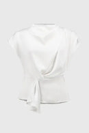 Joseph Ribkoff Satin Draped Mock Neck Top Style 251166