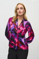 Joseph Ribkoff Satin Abstract Print Trapeze Top-JR-244078