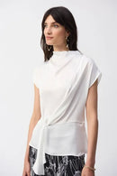 Joseph Ribkoff Satin Draped Mock Neck Top Style 251166