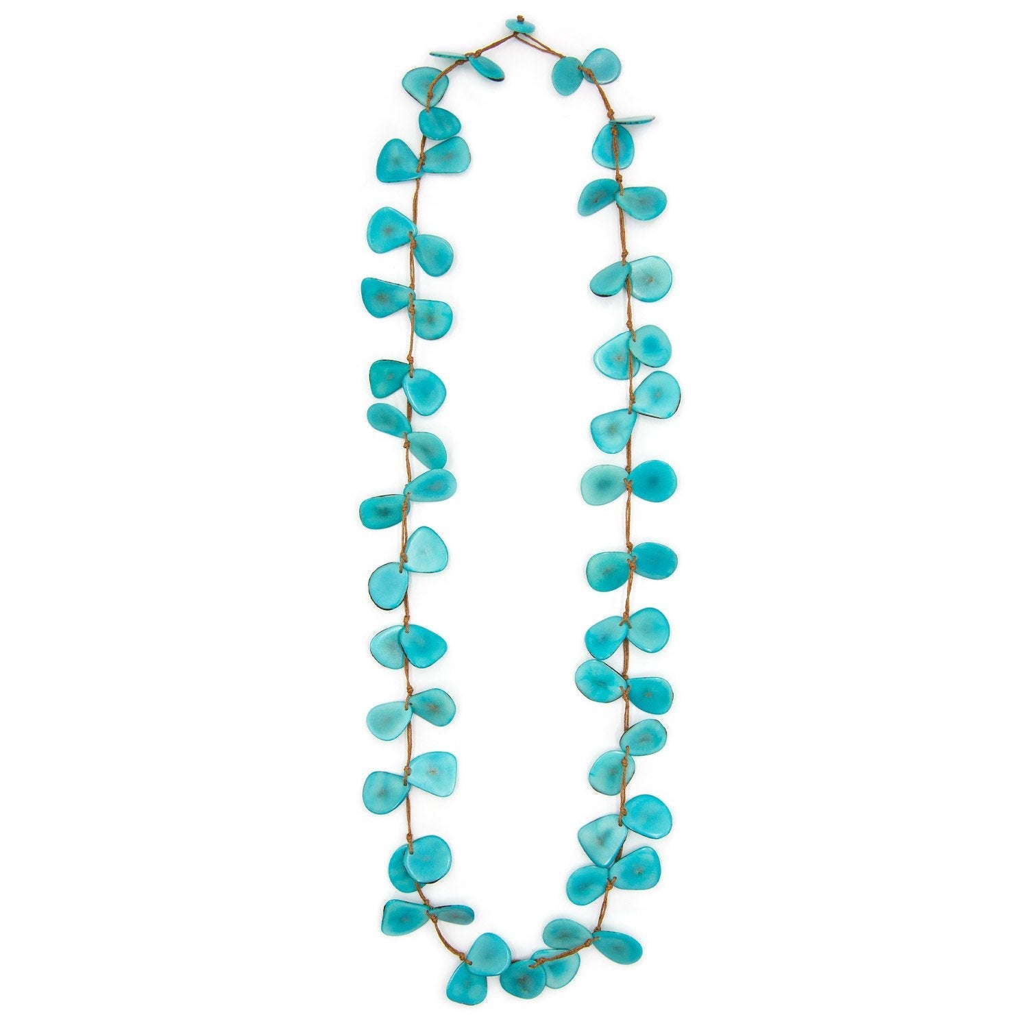 Tagua Handmade Slice Necklace-SC410-TQ