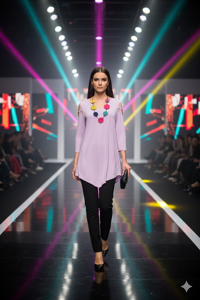 IC Collection Criss Cross Shoulder Tunic-IC-1059T