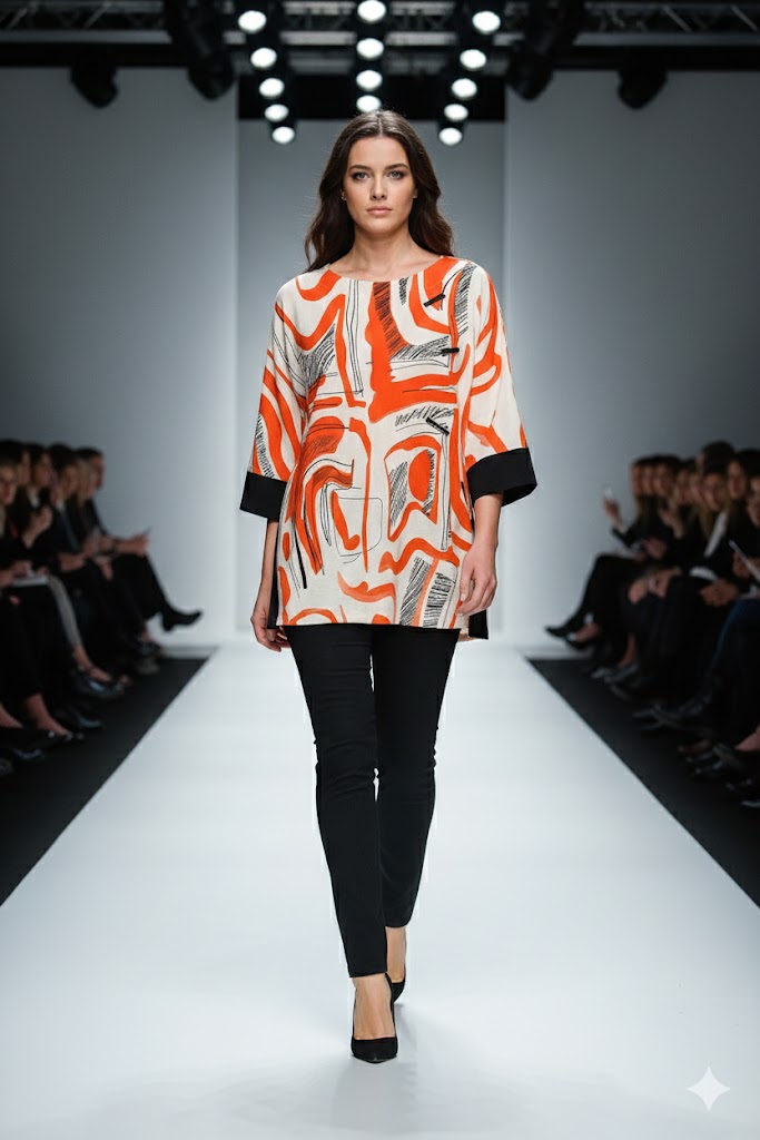 IC Collection Swirl Asymmetric Tunic | Unique Apparel USA