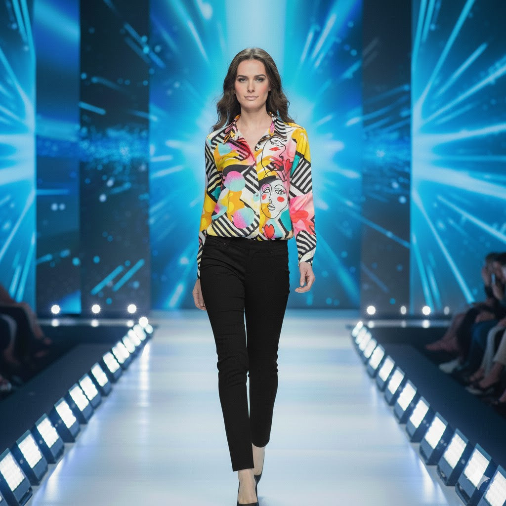 Tricotto Broadway Print Blouse-484