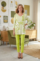 By JJ Modern Lime Abstract Pattern Tunic-SF-240P