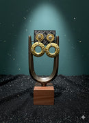 Jeff Lieb Hammered Gold Circle Earrings-34169