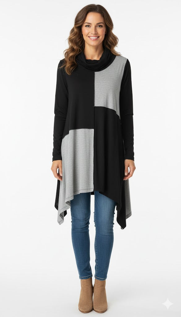 Comfy Leslie Color Block Tunic-M774