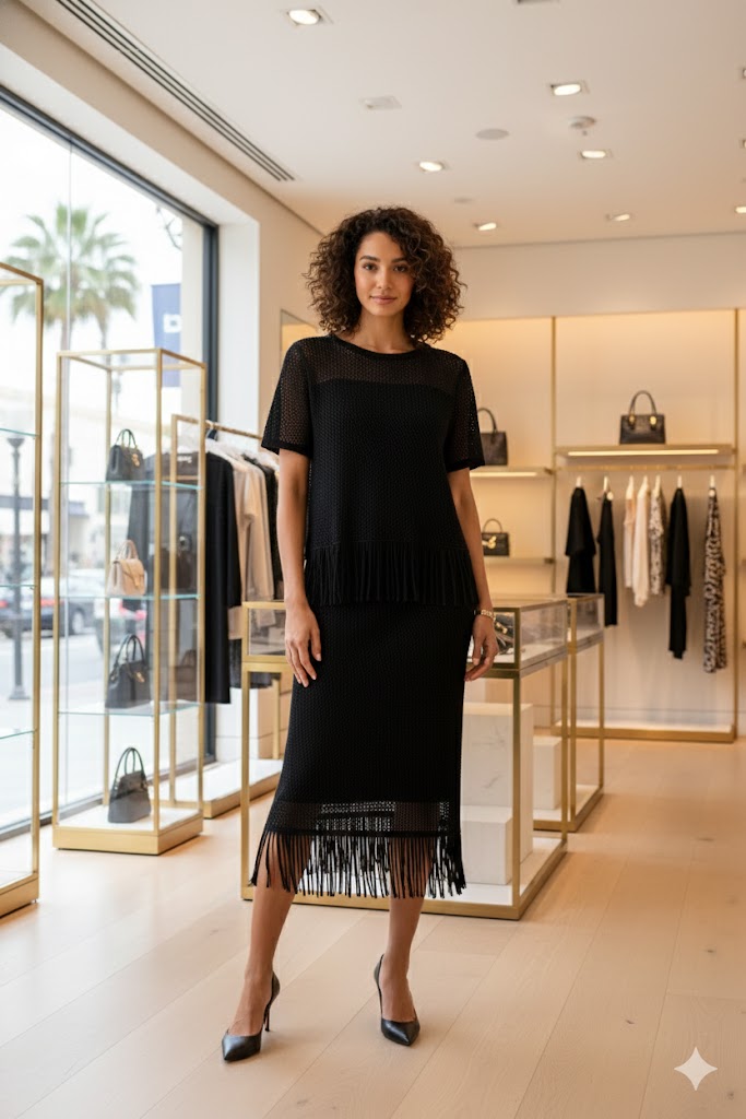 Joseph Ribkoff Viscose Sweater Knit Pull-On Skirt-262929