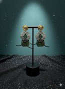 Jeff Lieb Green Textured Drop Earrings-33965