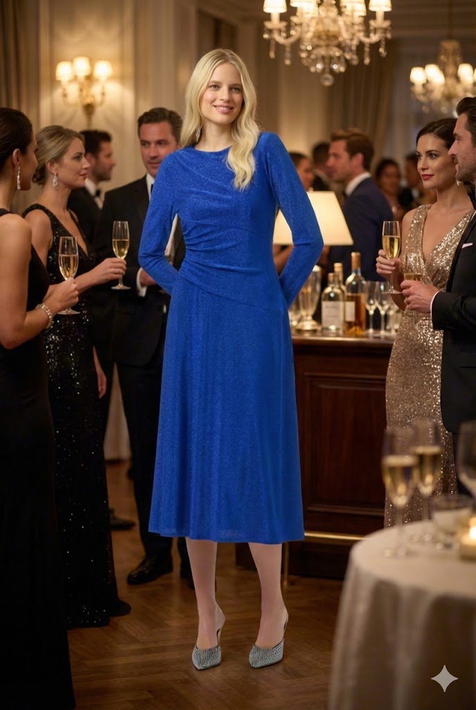 Joseph Ribkoff Sparkle Knit Fit & Flare Dress-254082