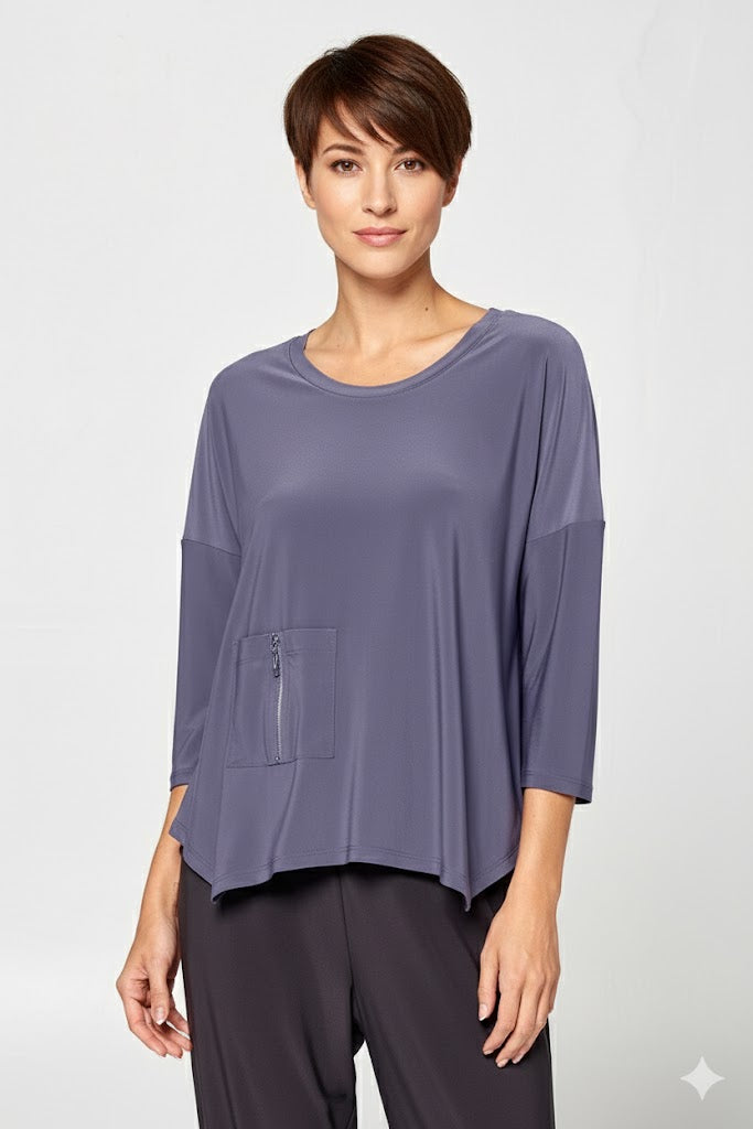 By JJ Zipper Pocket Tunic-IT-102C